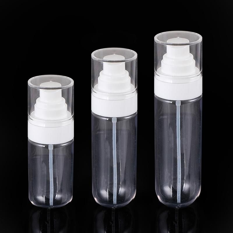 Factory Supply Lotion Bottle Pet Plastic Portable Cosmetic Clear 60ml 90ml 130ml Transparent Plastic Bottle