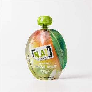 Reusable Stand up Plastic Custom Liquid Fruit Juice Drink Packaging Spout Pouch Bag / Juice Doypack Bag with Spout Cap