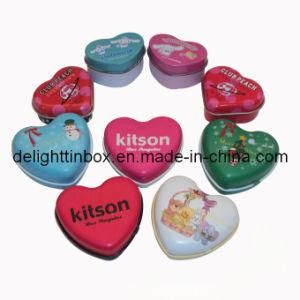 Heart-Shaped Mini Tin/Metal Can/Box for Candy, Mint, Decoration (DL-TC-0294)