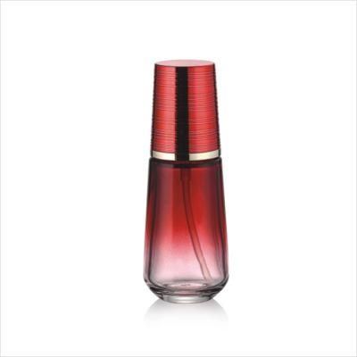Winpack Gradient Red Special Shape Glass Bottle with Pump and Red Aluminum Cap