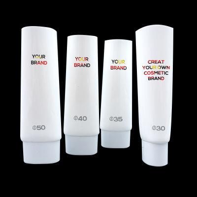 in Stock White Black Round Oval Plastic Packaging Face Wash Hand Cream Sunscreen Cosmetic Tube