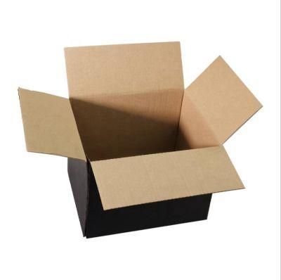 Disposable Recycle Black Printing Kraft Paper Packaging Shipping Corrugated Carton Box