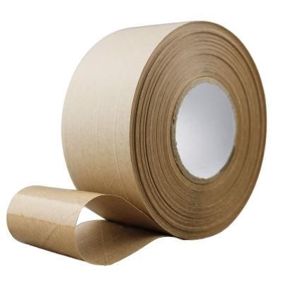 Custom Packing Biodegradable Material Packaging OPP Printed Water Activated Gum Jumbo Roll Brown Kraft Paper Gummed Tape