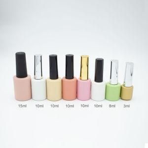 10ml Clear Round Empty Nail Polish Glass Bottles with Brush Cap