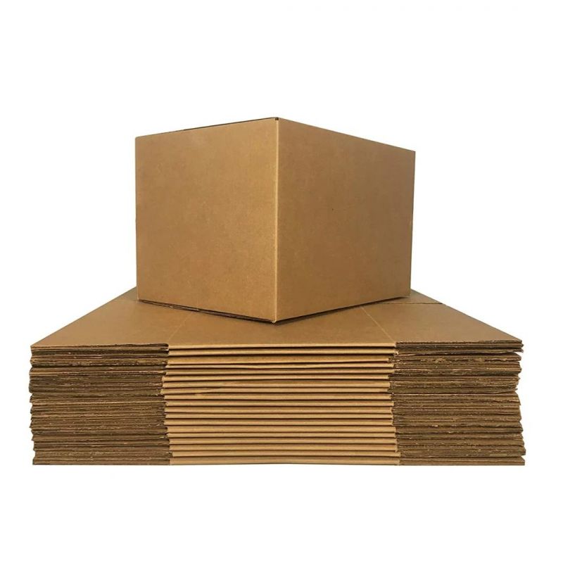 FSC Recycled 3/5 Ply Flute Double Walls Corrugated Cardboard Kraft Paper Gift Fruit Packing Carton Box with Custom Printing for Post Moving Packaging Shipping