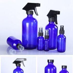 Cobalt Blue Boston Round Glass Bottles 60ml 120ml 240ml 500ml 1000ml Glass Bottles for Liquid Medicine