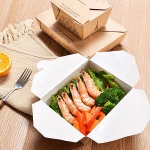 OEM Design Kraft Food Container Paper Food Box Disposable Paper Container