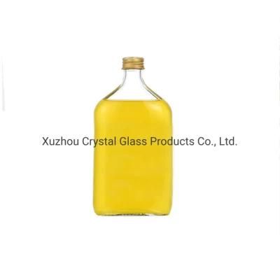 250ml Tea /Beverage /Fruit Wine /Juice Simple Glass Bottle Flat Bottles with Metal Lids