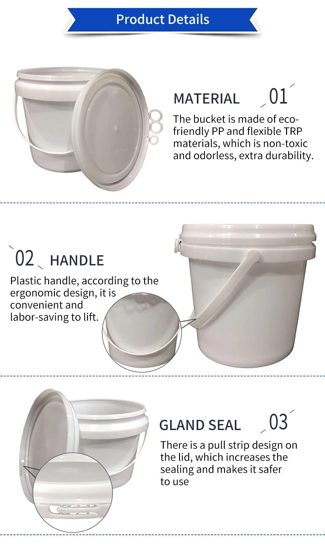 Hot Sale Food Grade 1 Gallon Plastic Round Pails with Handles and Lids