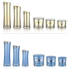 Round Waist Acrylic Jar and Lotion Bottles for Cosmetic Packaging