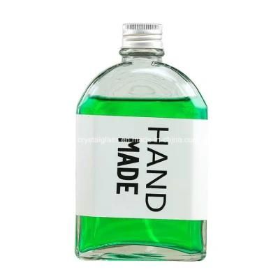 Wholesale Flat Wine Glass Bottle Milk Tea Beverage Juice Glass Bottle 100/200/250/350ml