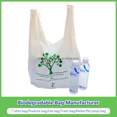 100% Compostable and Biodegradable Plastic T-Shirt Shopping Bags Supplier/Wholesale/Factory