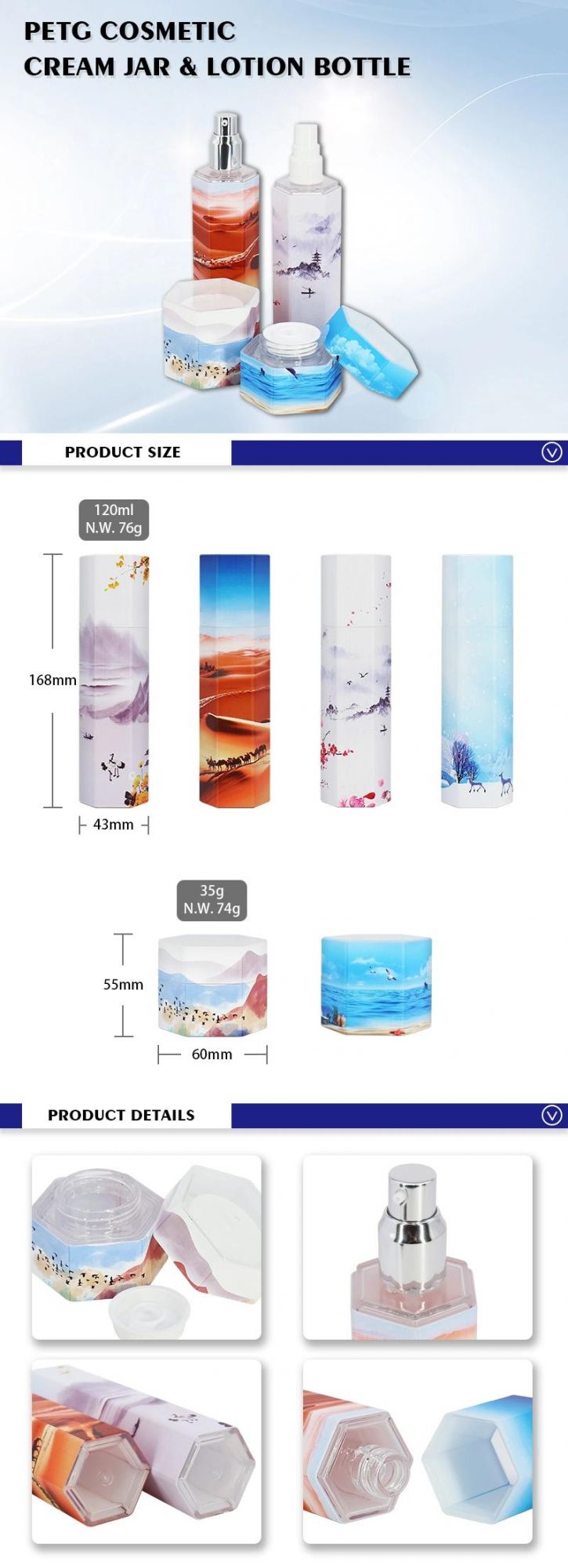 Cosmetic Packaging Eco Hexagon Plastic 120ml Mist Spray Bottles