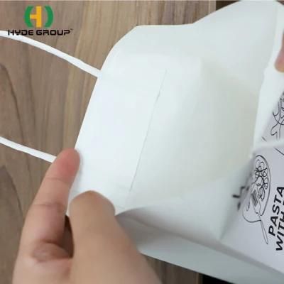 Food Kraft Paper Bags with Handle, White Paper Bag with Printed, Paper Kraft Bag with Handles