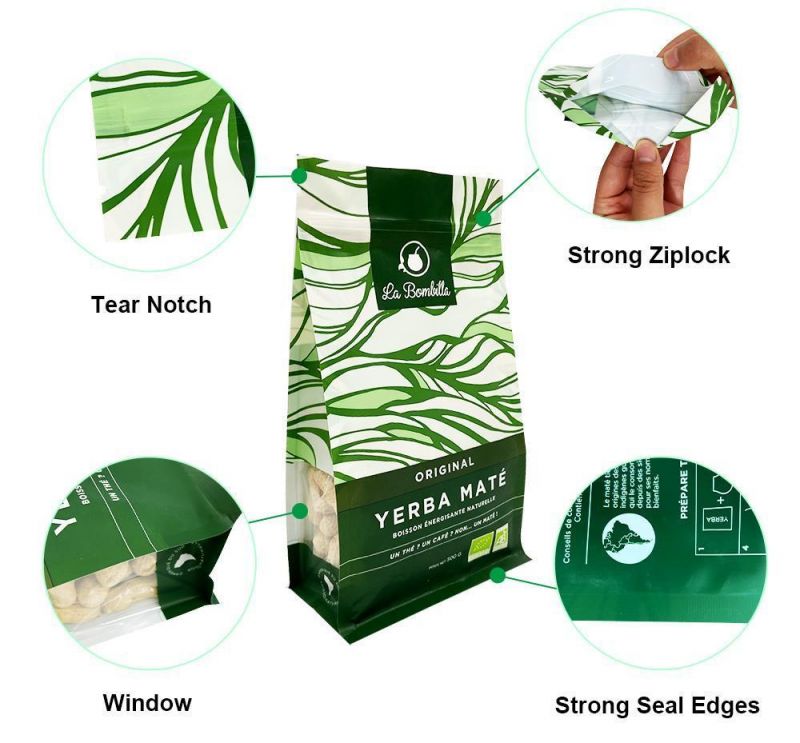 Wholesale Custom Printed Moisture Proof Compound Bags Stand up Pouch Coffee Bags Plastic Food Packaging Bags