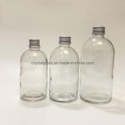 Custom Clear or Frosted Empty Round 350ml 500ml Cold Brew Coffee Juice Bottle Beverage Wine Drinking Milk Water Glass Bottle