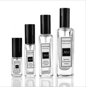 Free Sample 5ml 10ml 20ml 30ml 50ml 100ml Transparent Square Cosmetic Sub Package Glass Bottle
