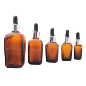 10ml 20ml 30ml 50ml 100ml Airless Square Amber Essential Oil Glass 2 Oz Black White Dropper Bottle