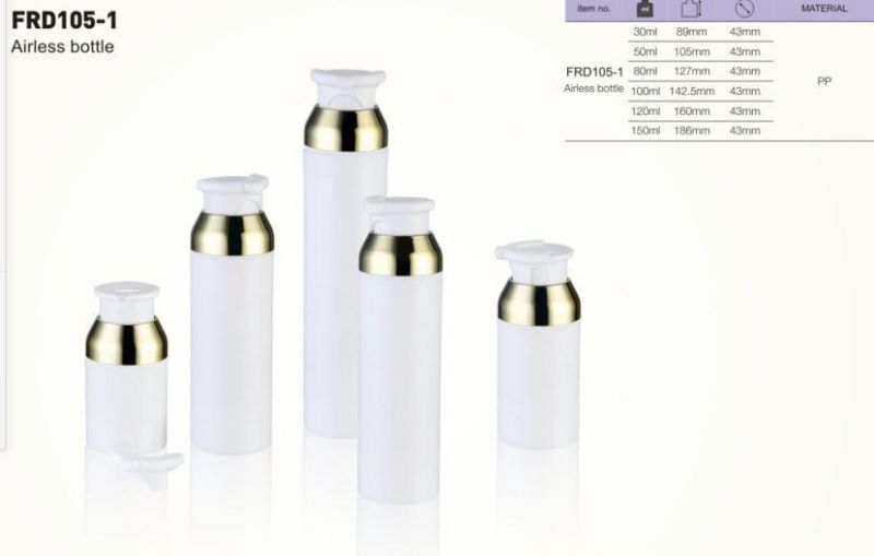 30ml 50ml 80ml 100ml 120ml 150ml Airless Pump Lotion Bottle Cosmetic Plastic Airless Bottle