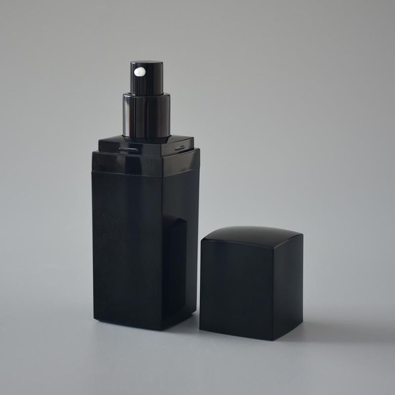 Wholesale Airless Bottle Square Shape Cream Bottle Black with Printing