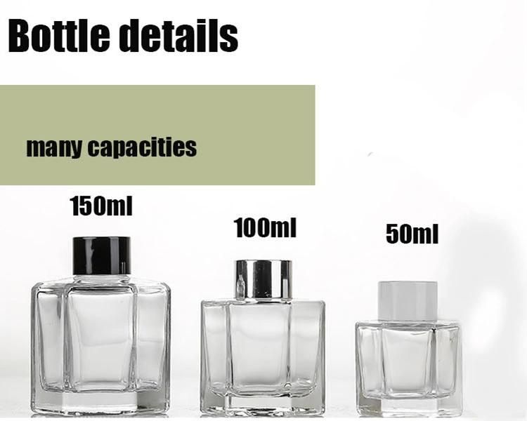 Custom Label 50ml 100ml 150ml Empty Hexagon Aroma Glass Reed Diffuser Bottle