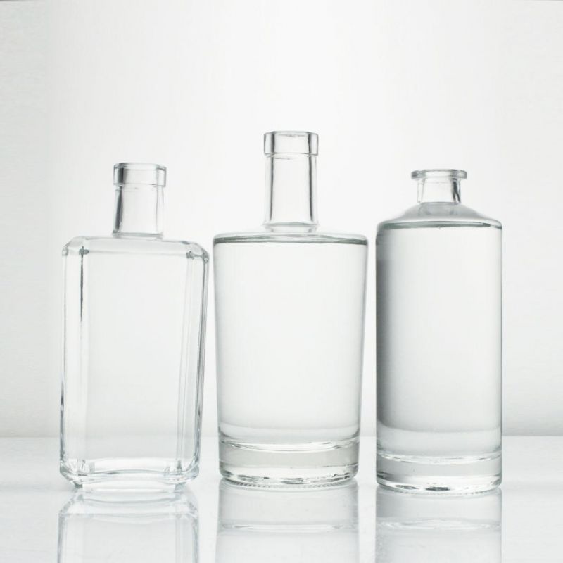 Factory Manufactured Glass Whisky Brandy Liquor Spirit Wine Vodka Bottle 750ml
