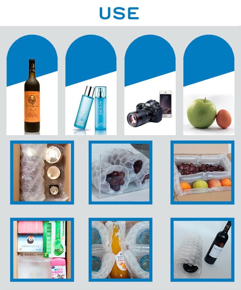 Wine Bottle Bag Column Cushion Bubble Film Wrap Roll Cell Tube Pouch Bag Factory Air Pillow Package