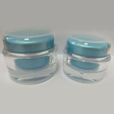5g 15g 30g 50g 100g 200g Empty Double Wall Acrylic Jar for Cream Plastic Round Blue Cosmetic Pot