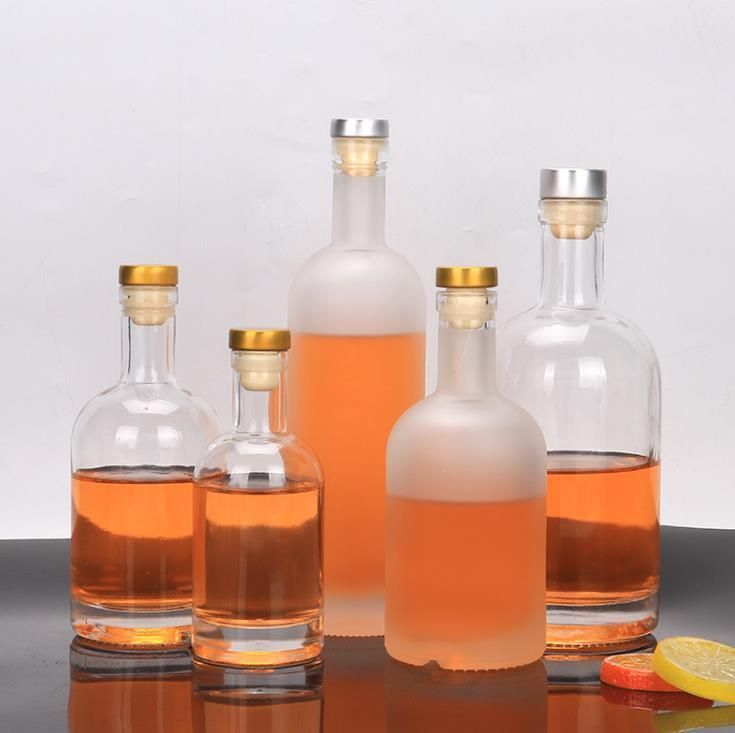 500ml 750ml 1000ml Thick Bottom Clear Glass Vodka Whiskey Brandy Liquor Bottle