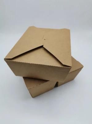 Disposable Waterproof Biodegradable Kraft Paper Food Box
