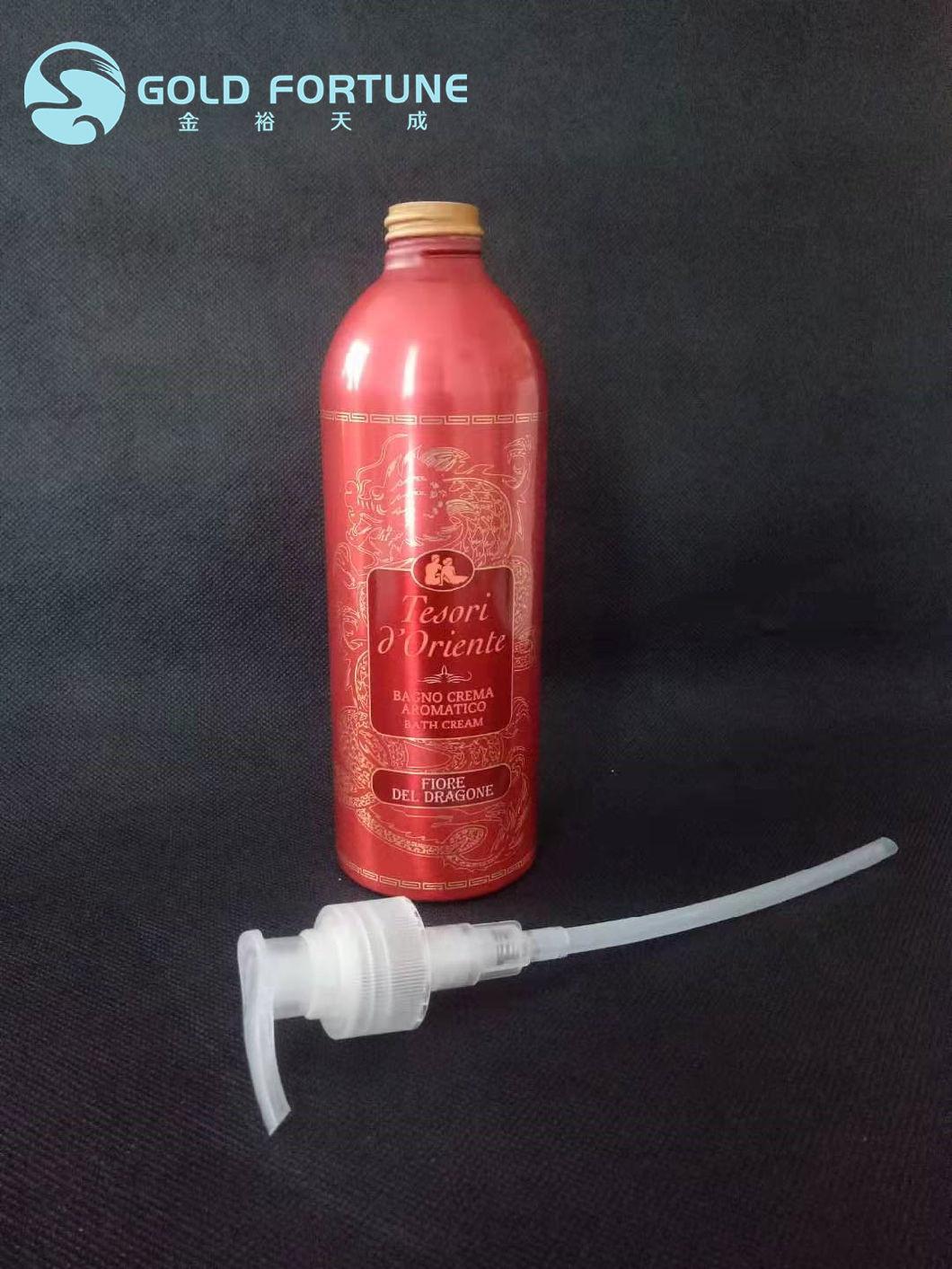 Pure Metal Customized Aluminum Screw Bottle with Lotion Pump 1000ml for Shampoo Conditioner