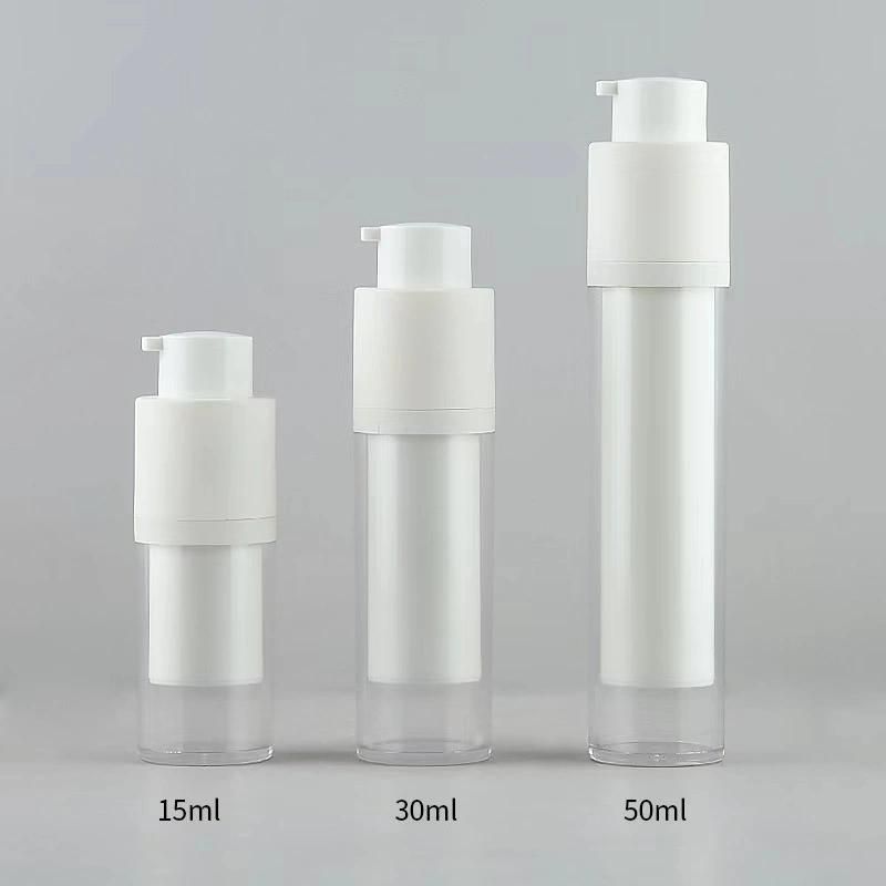 Luxury Foundation Cosmetic Colour Airless Twist Top Transparent Cosmetic Plastic Opaque Airless Bottle with Pump Low MOQ