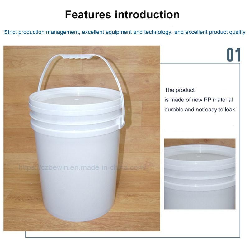 Food Grade White Round Plastic Pail Bucket for  Packaging