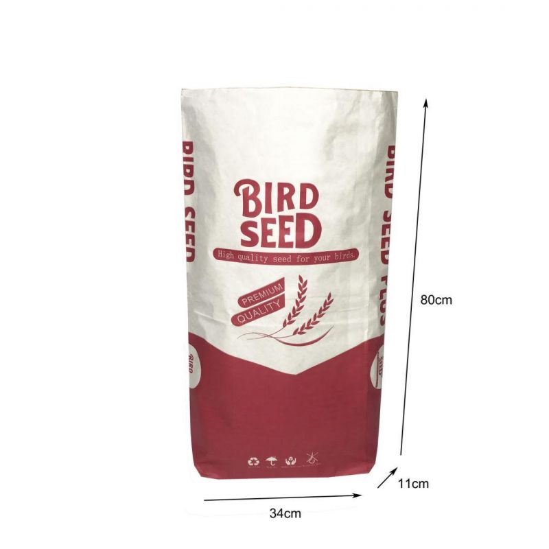 Custom Logo Printing Recyclable Paper Bags for Flour Packing Bag