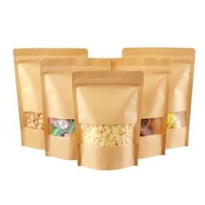Good Quality Food Grade Brown Kraft Paper Pouch with Clear Window