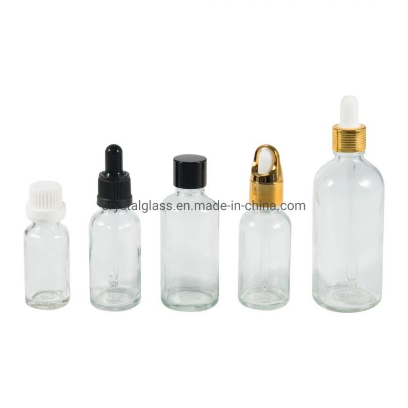50ml 100ml Advanced Customized White or Matt Black Essential Oil Dropper Bottle with Bamboo Ring