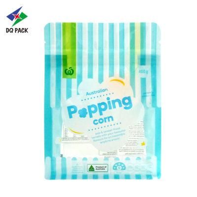 Laminated Aluminum Foil Flat Bottom Popping Corn Plastic Packaging Bag with Zipper Pouch