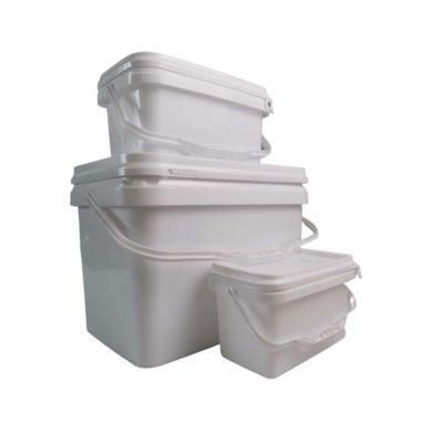 Rectangular Bucket Clear Plastic with Metal Handle 5.5L Fresh Food Grade
