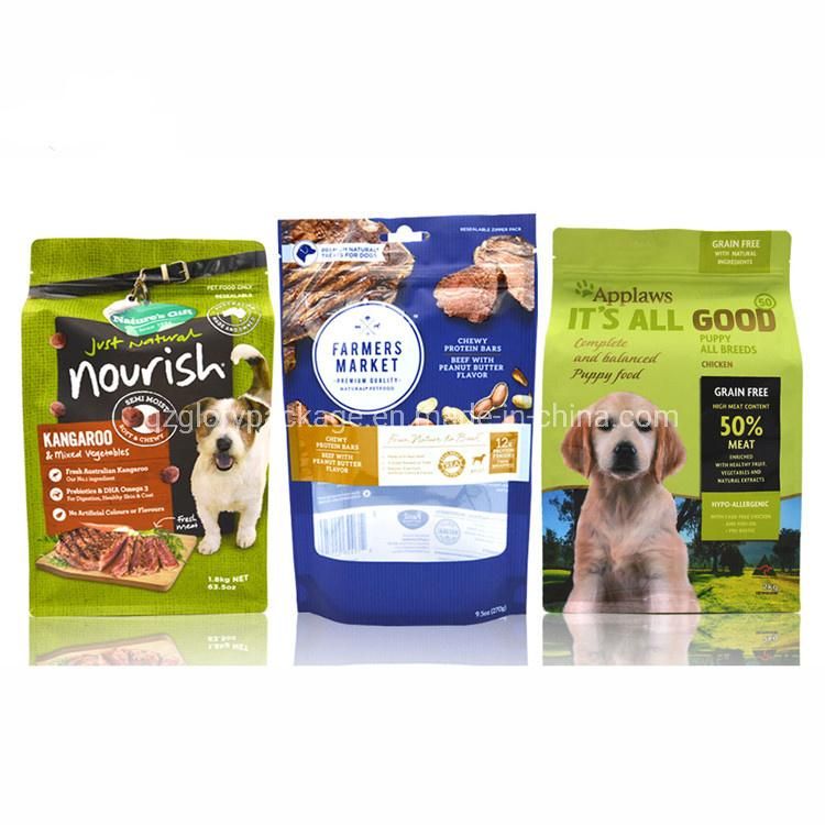 Gravure Printing Plastic Pet Dog Treats with Slider Zip Lock Food Packaging Bag Slider Zip Lock Bag