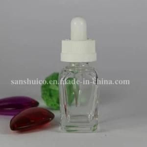 15ml Clear Square Glass Bottle with Pipette