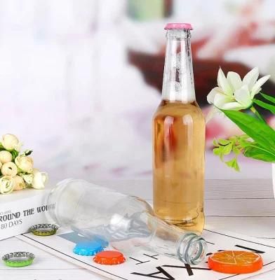 250ml 330ml 500ml Soft Drink Beverage Clear Glass Bottle with Crown Cap
