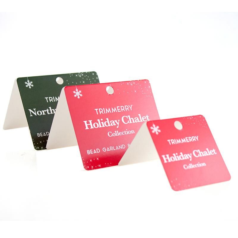 High Quality Matt Laminated Christmas Gift Barcode Paper Tag