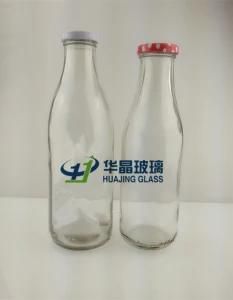 750ml 1000ml Empty Transparent Glass Milk Bottles with Metal Caps