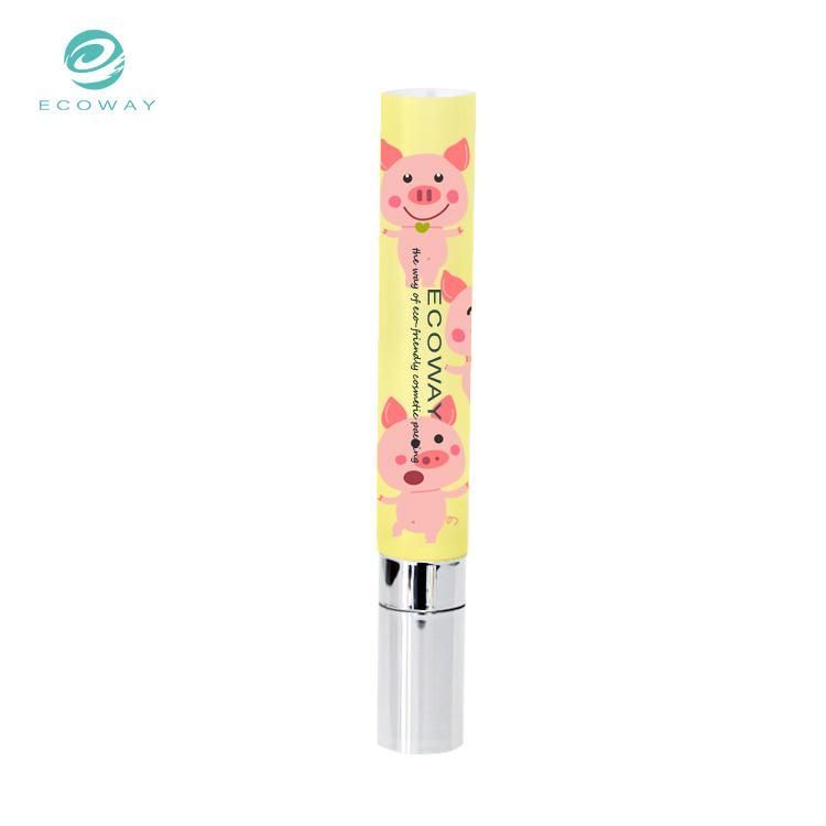 PE 20ml Offset Printing Electroplating Cover Pink Pig Ceramic Head Eye Cream Tube