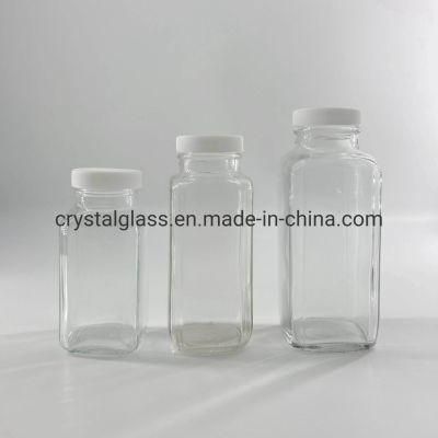 500ml French Square Milk Glass Bottle with Plastic Safety Cap