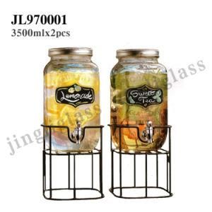 3500ml Glass Dispenser Jar with Tap and Metal Cap