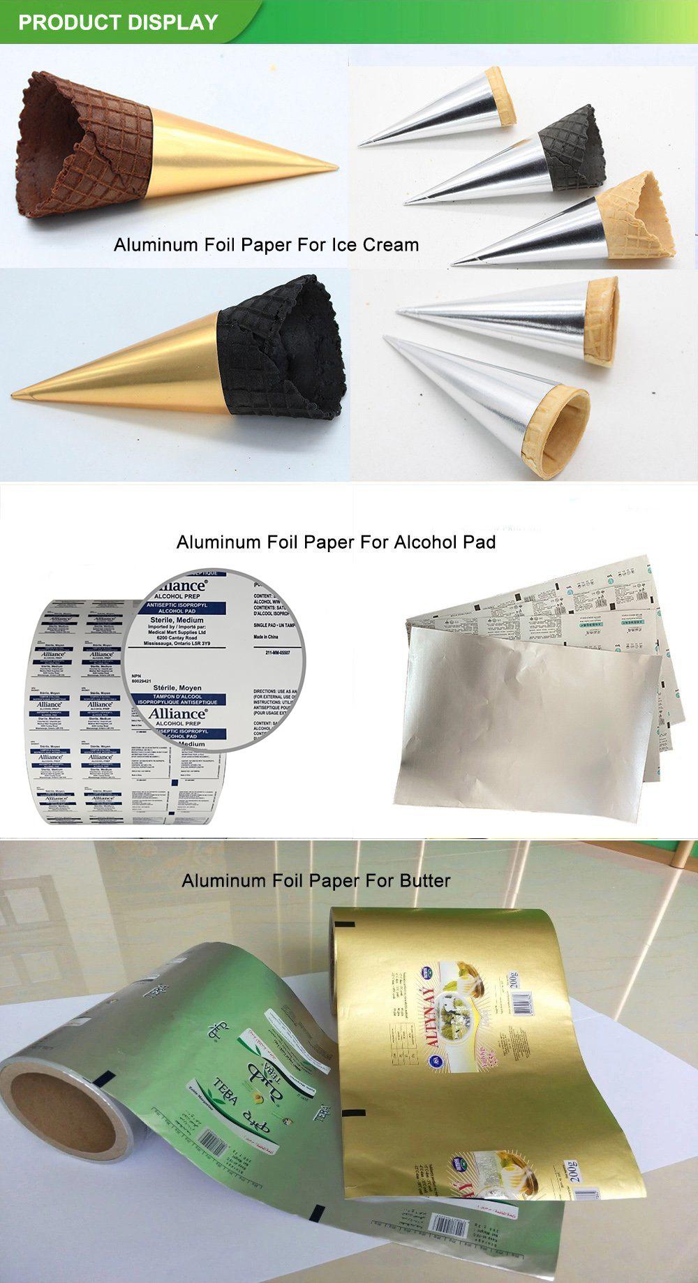 Wrapping Biodegradable Aluminum Foil for Ice Cream Bar Butter Packaging Paper