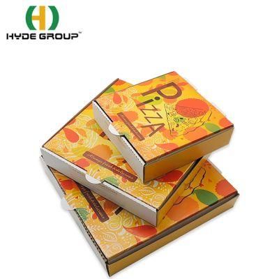 Wholesale Pizza Box with High Quality Customized Logo Portable Takeaway Delivery Paper Pizza Box