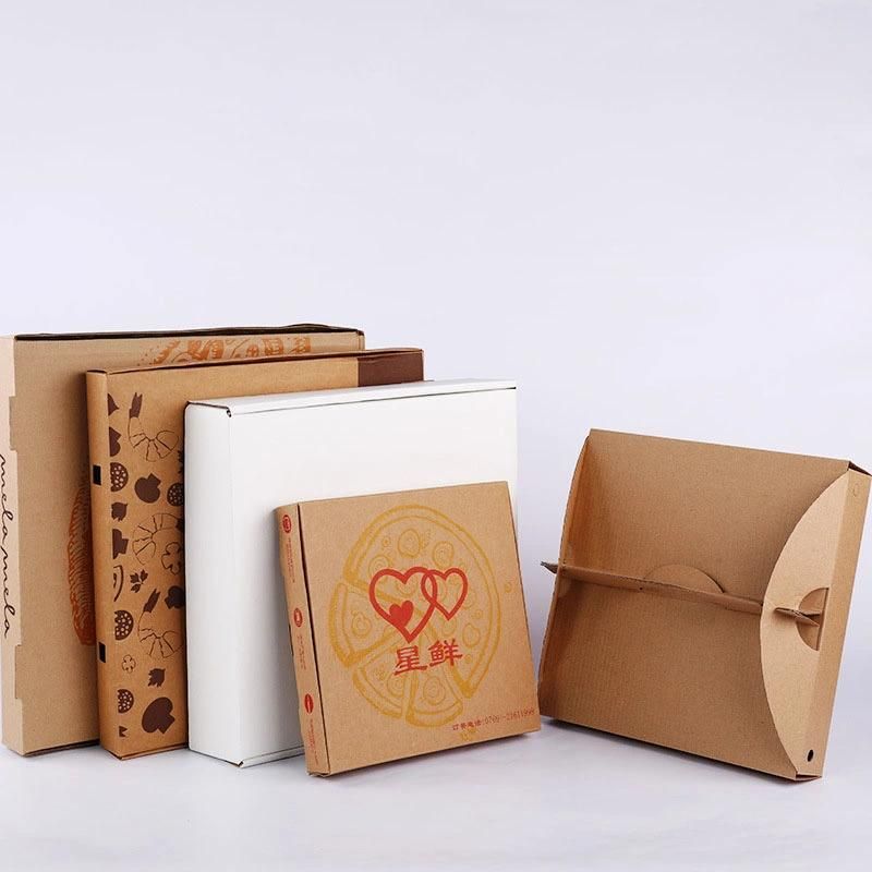 14" Kraft Paper Corrugated Pizza Boxes Take out Containers