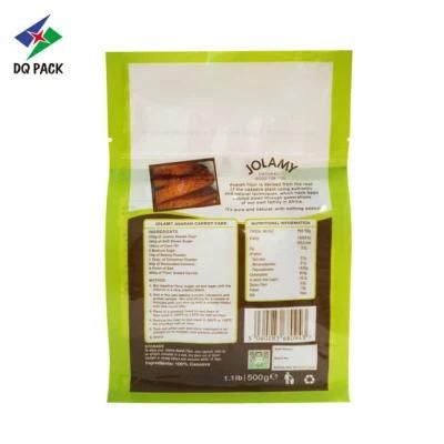 2021 Customized Plastic Flat Bottom Aluminum Foil Stand up Pouch Packaging Bags with Handle
